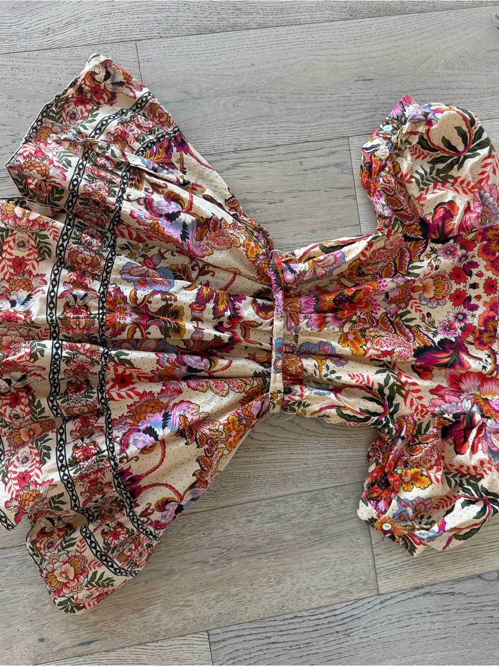 A Loves A Girls Floral Print Puff Sleeve Button Front Mini Dress Size M